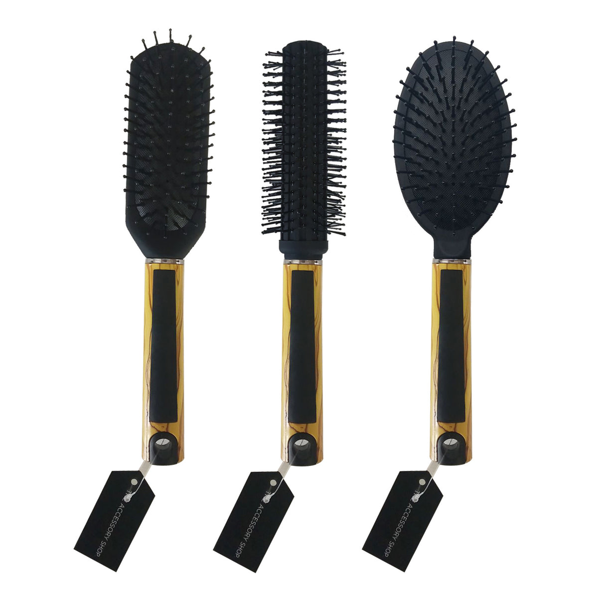 Hair Brush With Wooden Handle 22cm