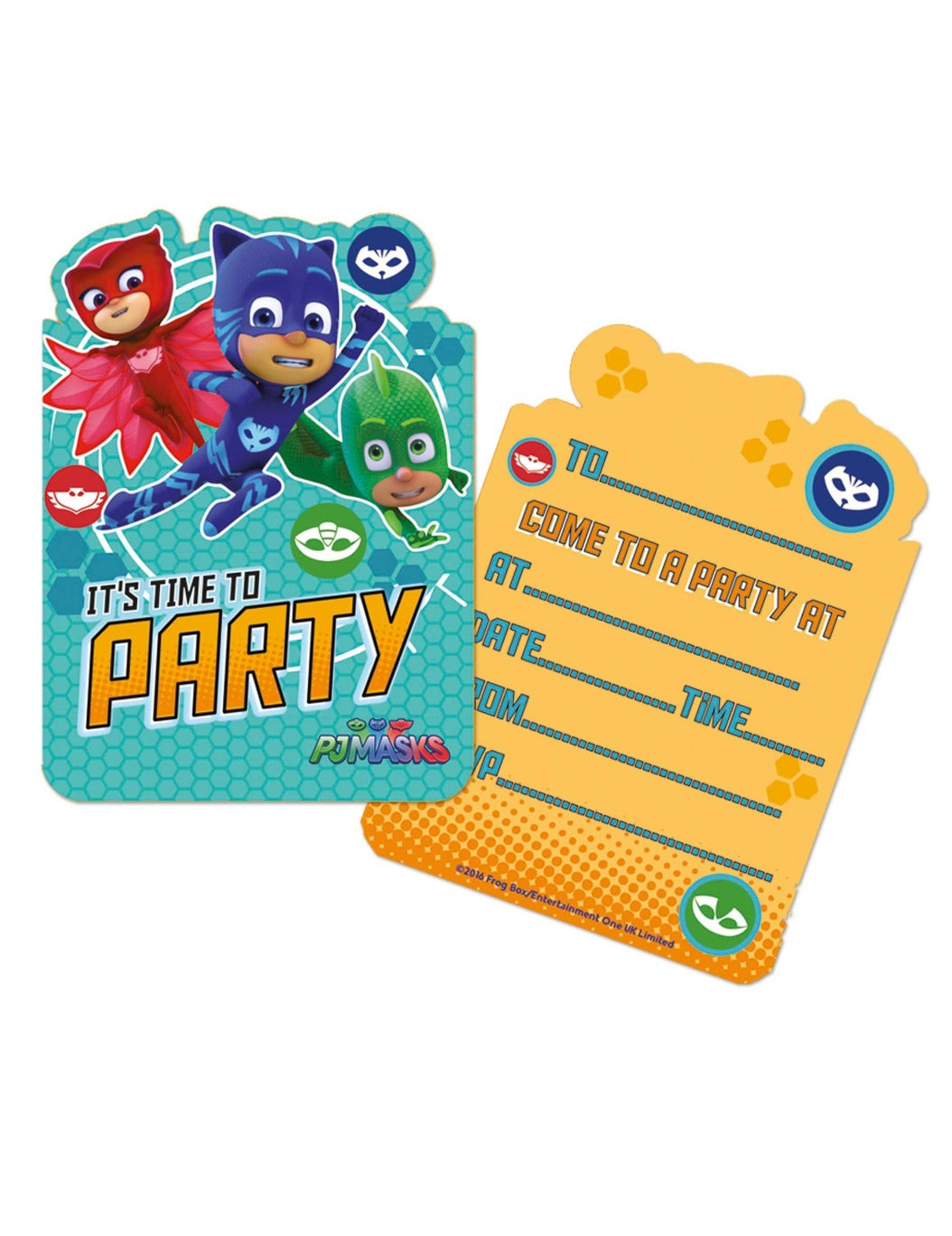 PJ Masks Invite Cards with Envelopes 6 Pack