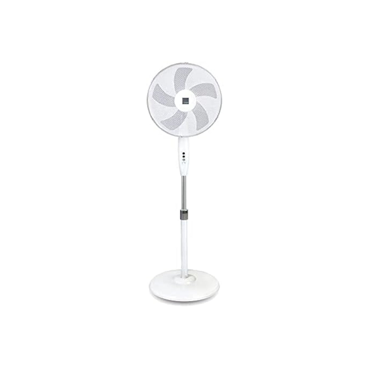 Knight 5 Blade Pedestal Stand Fan 16 inch Round Base White