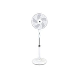 Knight 5 Blade Pedestal Stand Fan 16 inch Round Base White