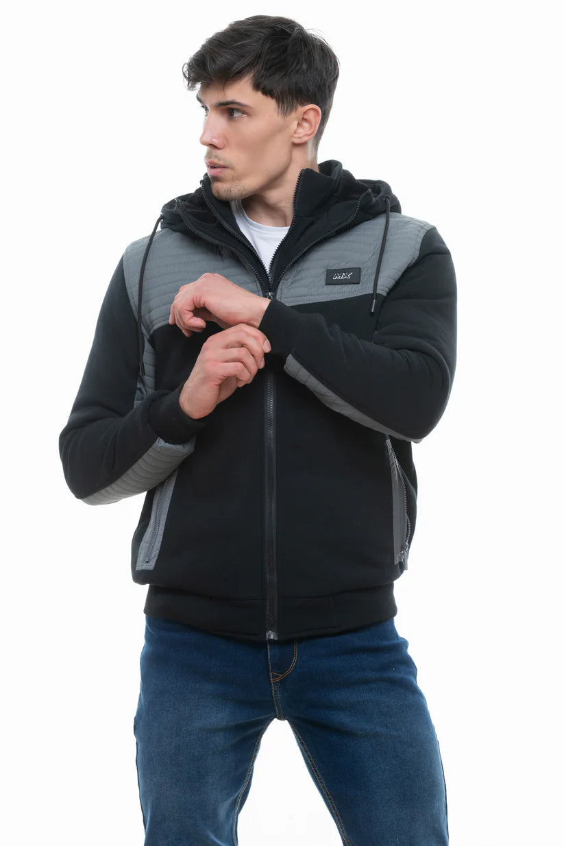 Men's Double Zip Jacket Black/Mid Grey Extra Large