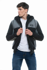 Men's Double Zip Jacket Black/Mid Grey Extra Large