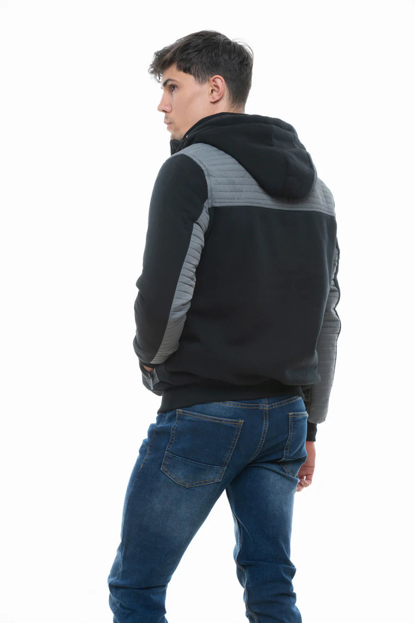 Men's Double Zip Jacket Black/Mid Grey Extra Large