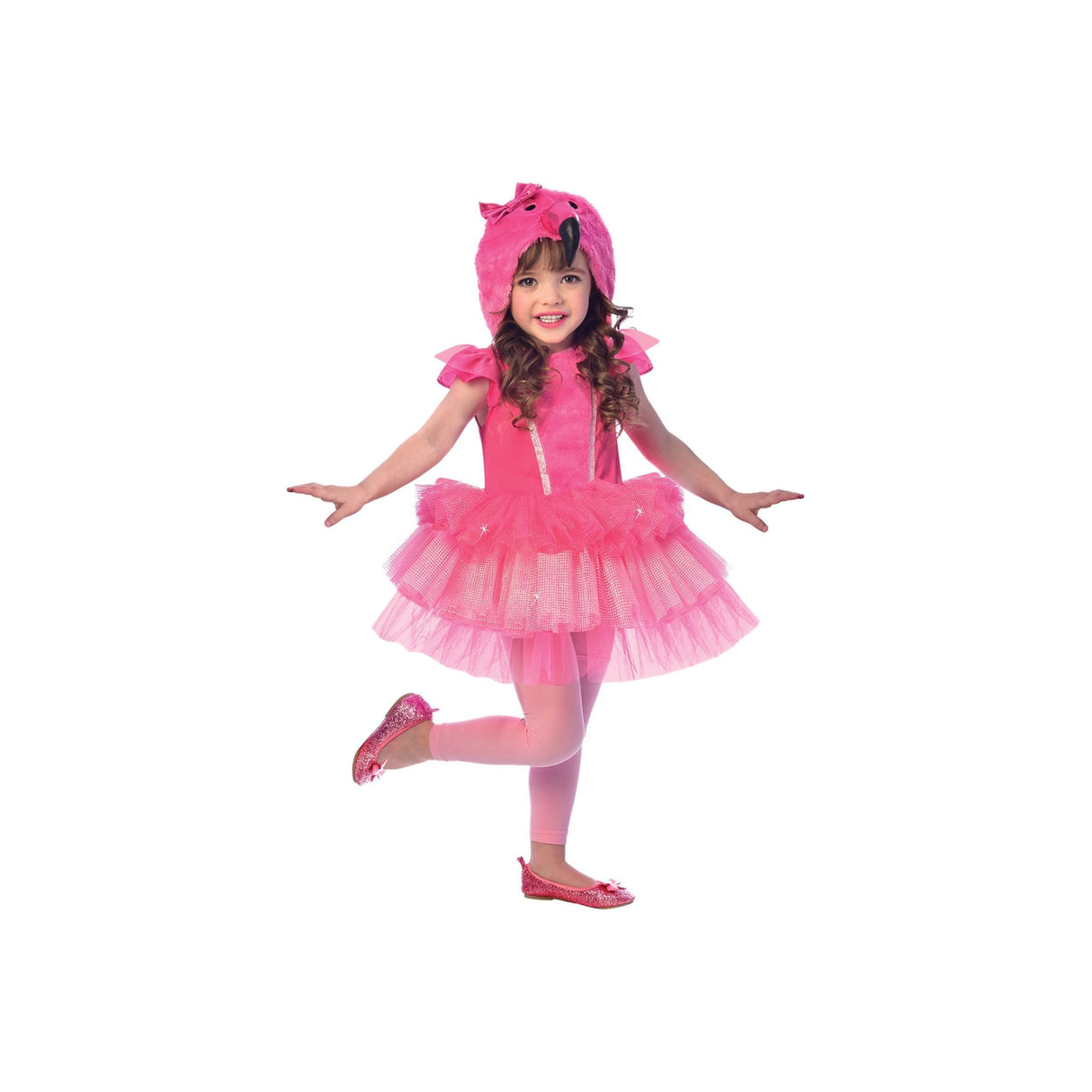 Girls Flamingo Pink Book Week Fancy Dress Costume Outfit Child Toddler