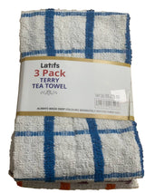 3 Pack Terry Tea Towels - 100% Cotton, Absorbent & Soft Kitchen Towels