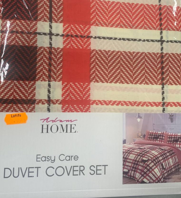 Adam Home Duvet Set Stag Check Red