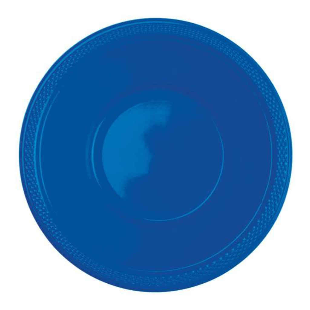 10 Plastic Bowls Bright Royal Blue 335ml (12oz)