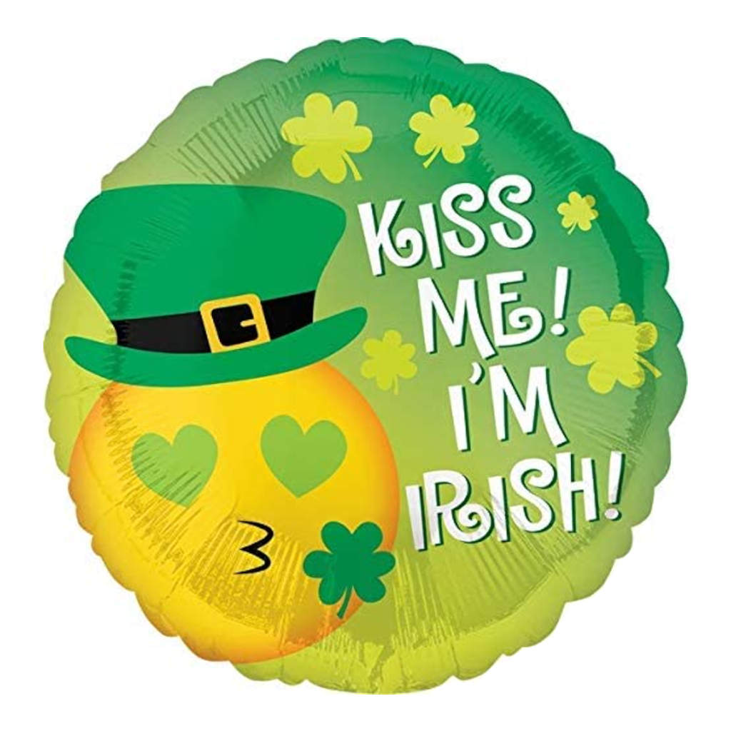 St Patrick's Day Kiss Me I'm Irish Foil Balloon | 43cm