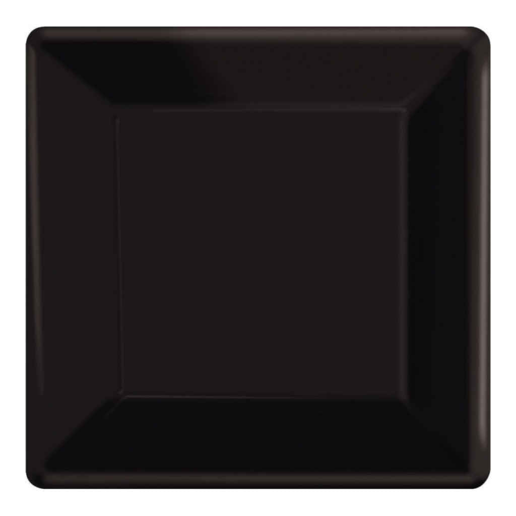 Black Square Paper Plate 20 Pack