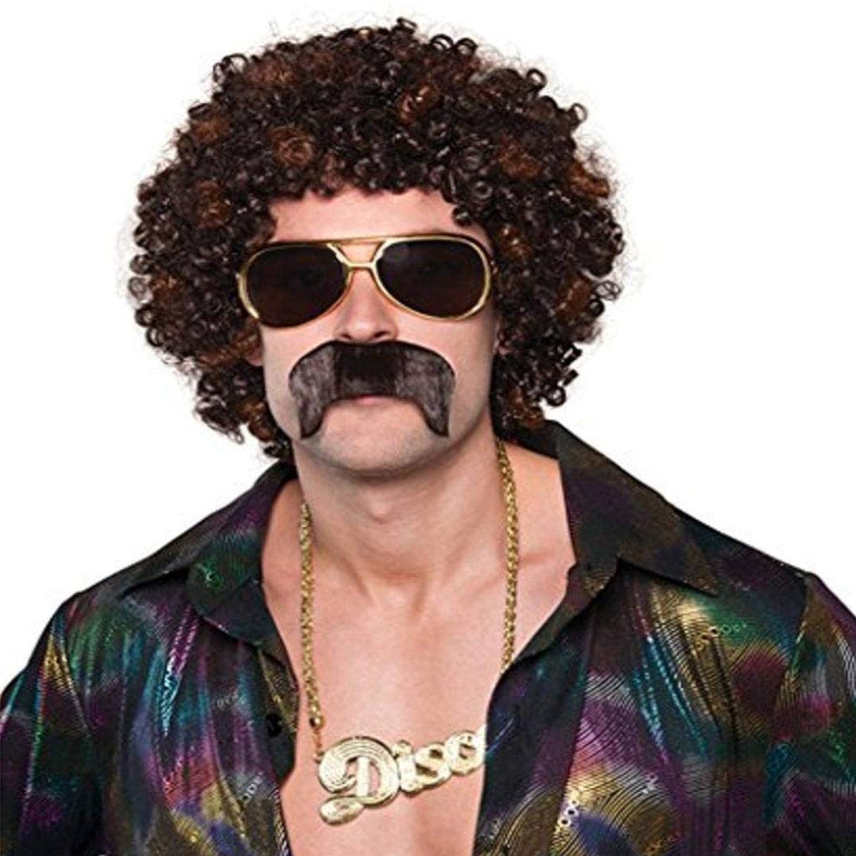 70's Disco Hound Wig & Moustache Set