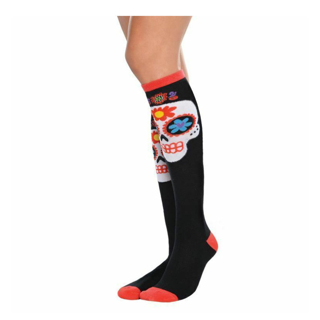 Socks Sugar Skull Knee High 14+