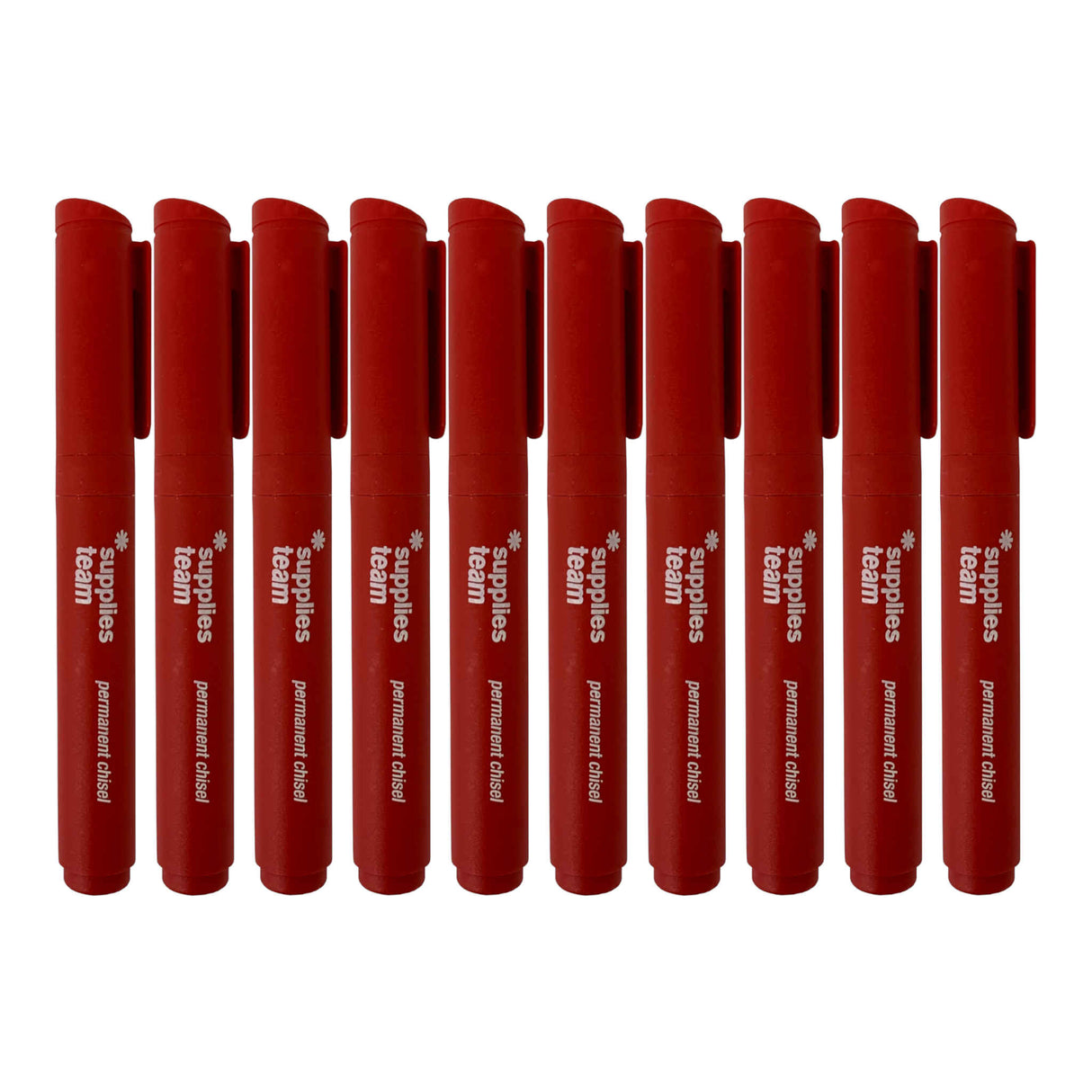 Chisel Tip Permanent Marker Red 10 Pack