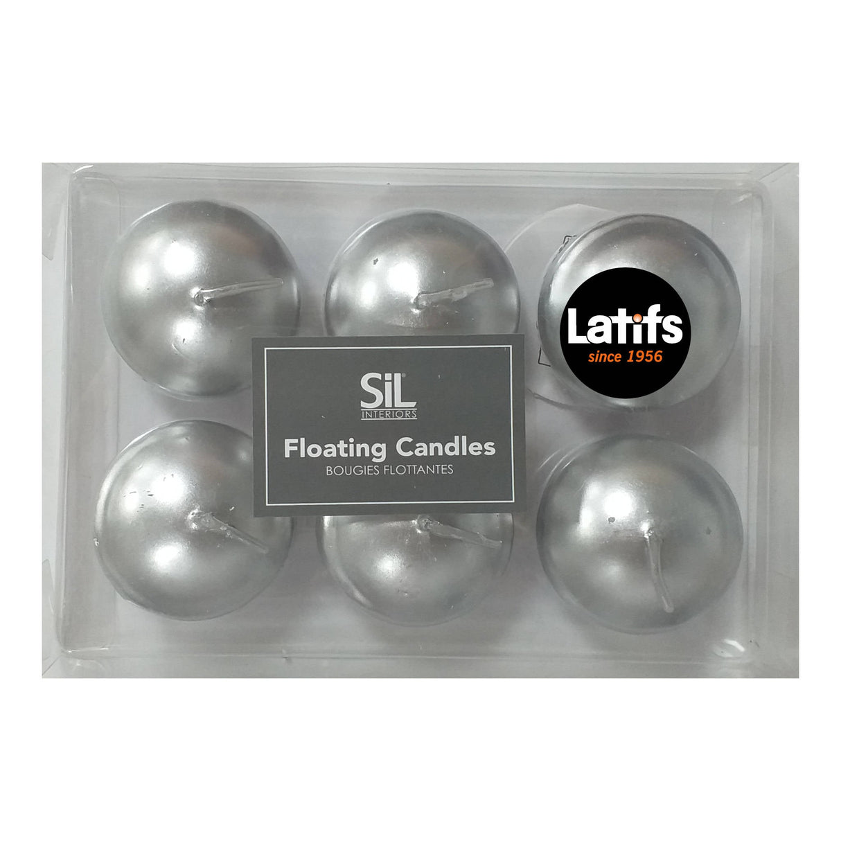 Silver Floating Candles 6 Pack