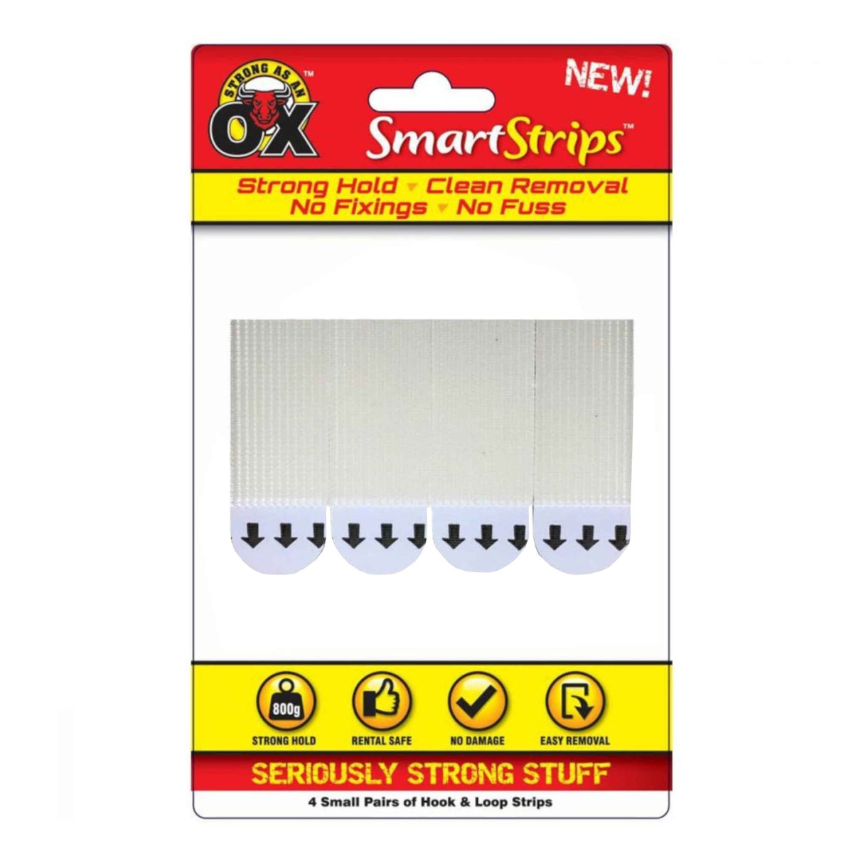 SAAO Removable Hook & Loop Strips | Small | 4 Pack