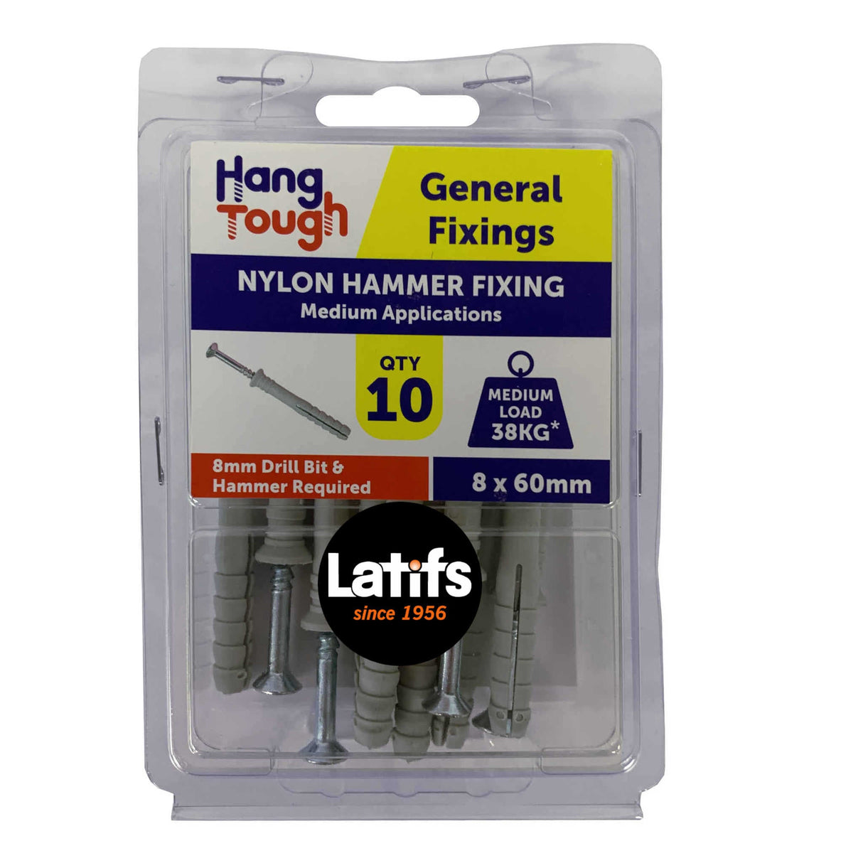 HT Nylon Nail In Anchor Csk | 8 x 60mm