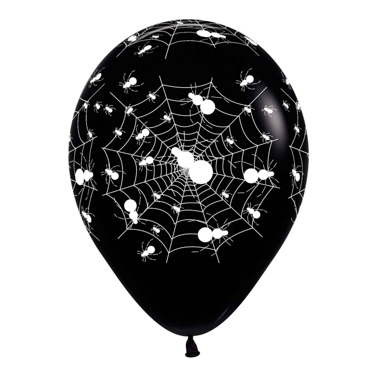 Round Fashion Solid Black Spider Balloons | 25 Pack | 12 inch