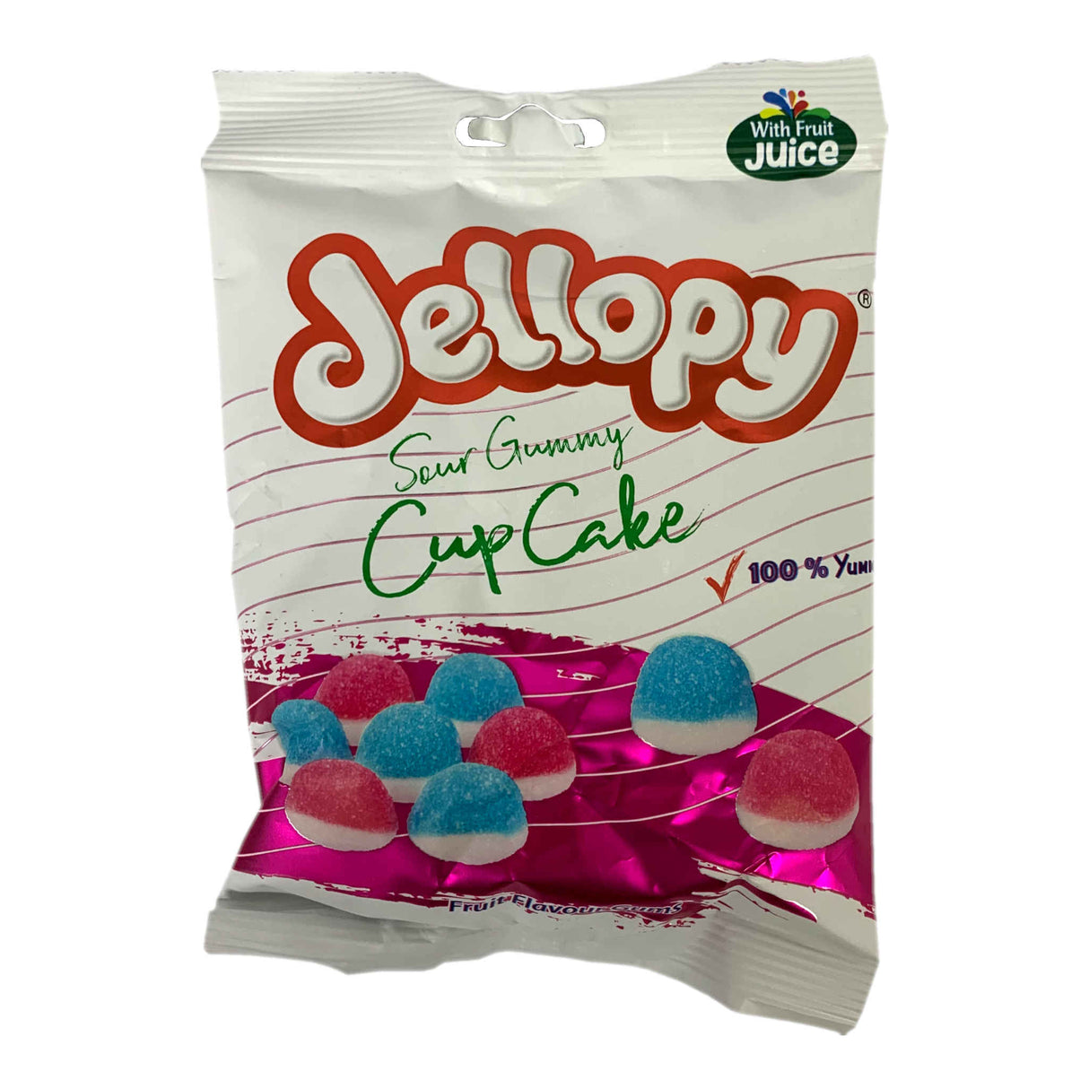 Jellopy Fruit Flavoured Gums Sour Gummy Cup Cakes 160g