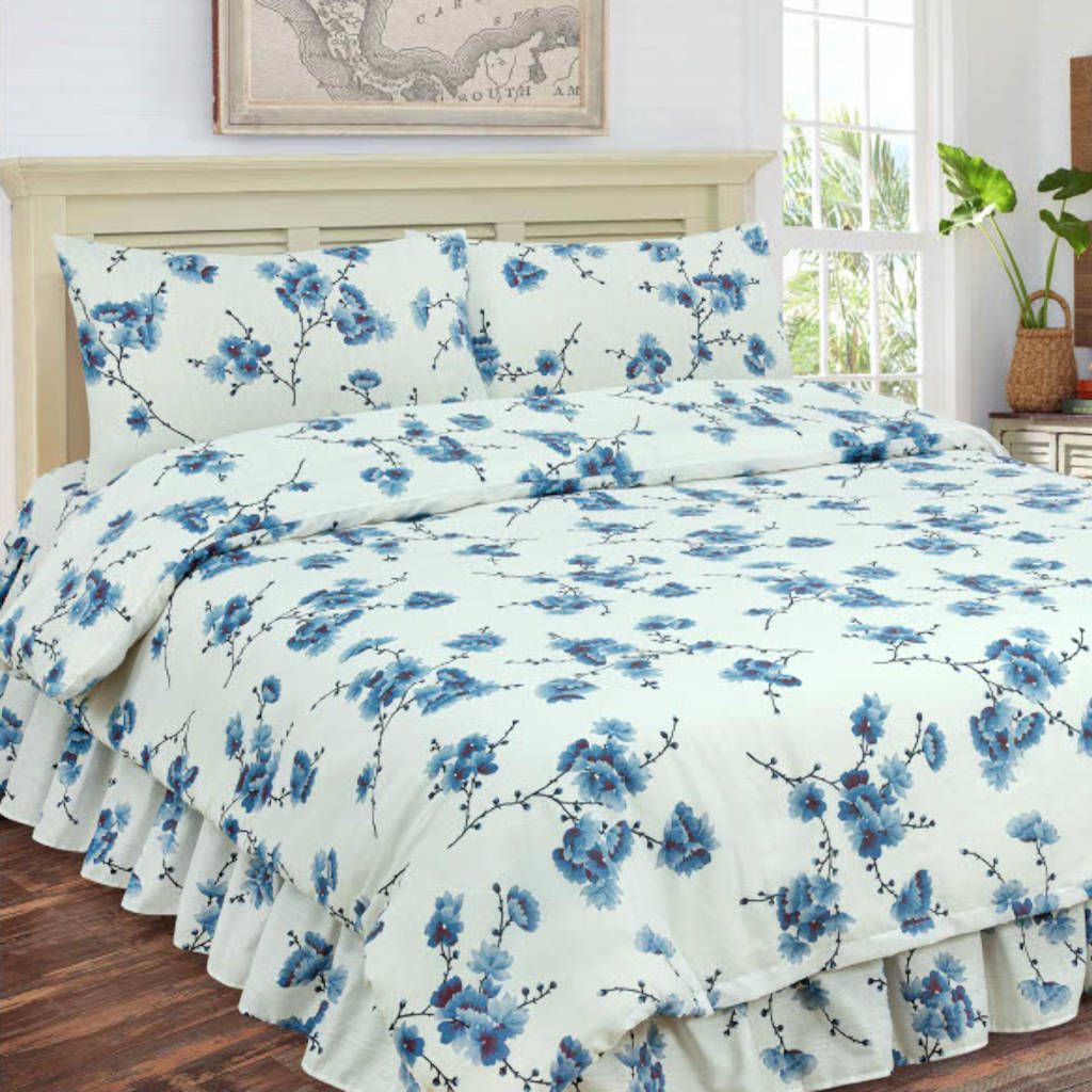 Venice Cotton Rich Complete Bedding Set Duvet Cover with Fitted Sheet & Pillowcases